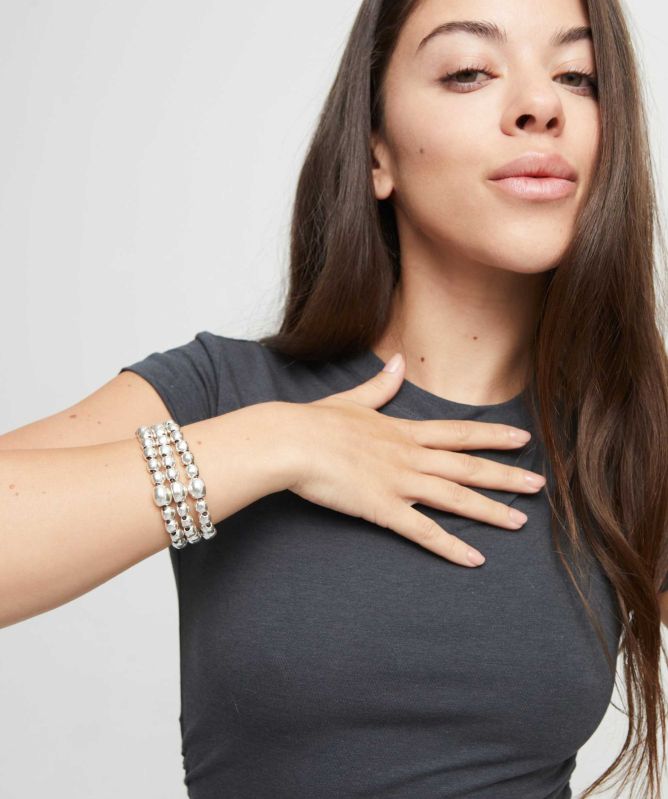 UNOde50 Three Strand Beaded Leather Bracelet