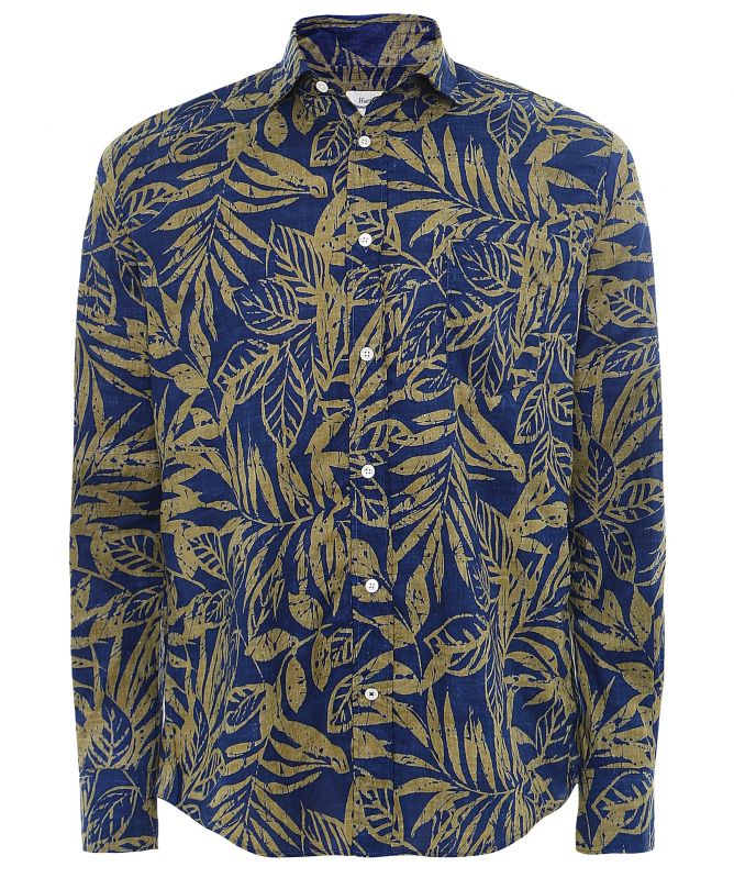 Hartford Regular Fit Leaf Print Paul Shirt