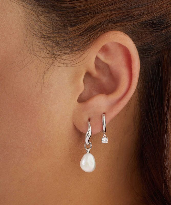 Ania Haie Freshwater Pearl Drop Hoops