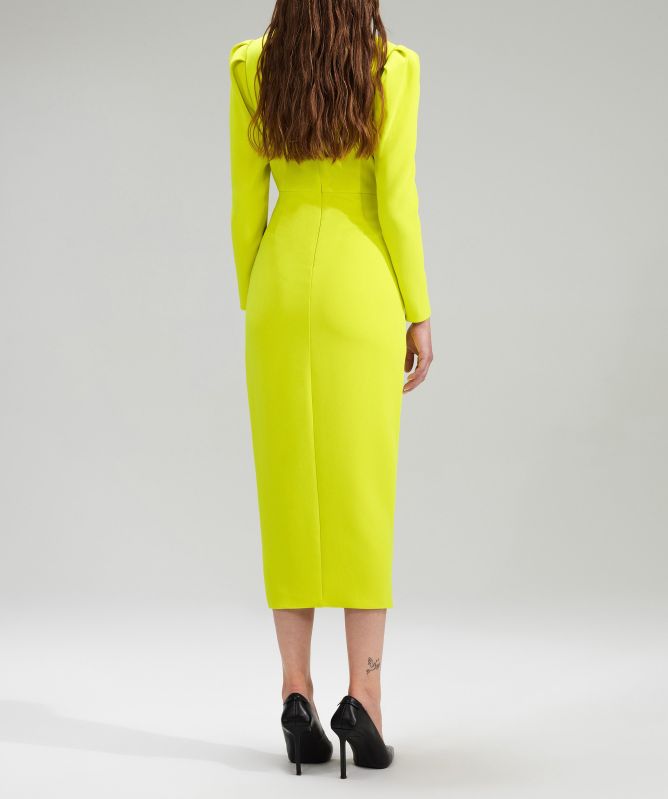 Self-Portrait Crepe Ruched Midi Dress