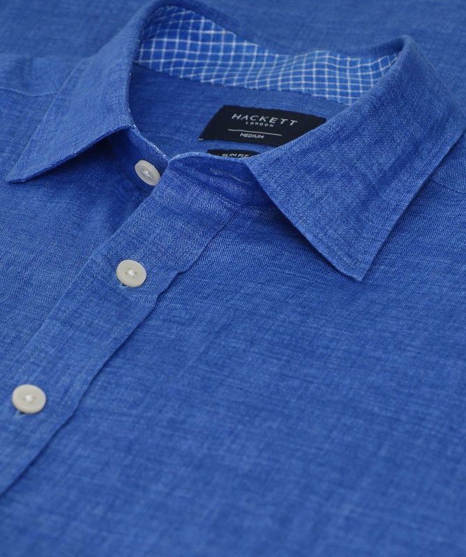 Custom fit linen shirt - Black Jet