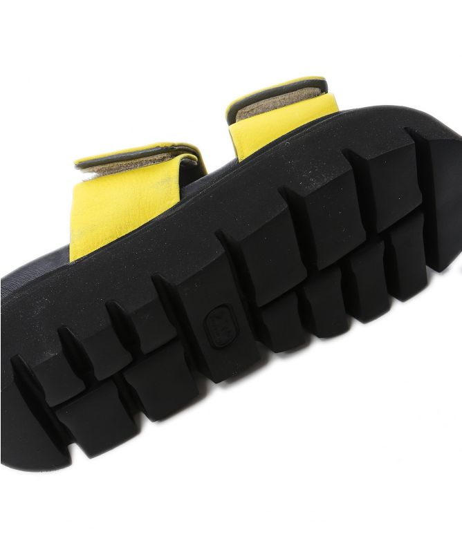 Lofina Gasoline Leather Velcro Sandals