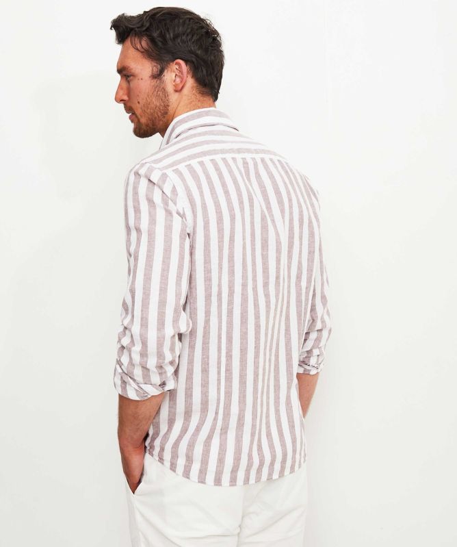 Seinse Cotton Linen Striped Shirt