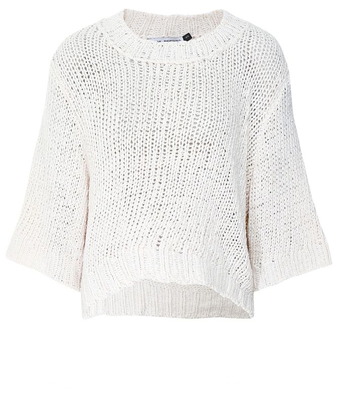 Lurdes Bergada Rustic Cropped Cotton Sweater