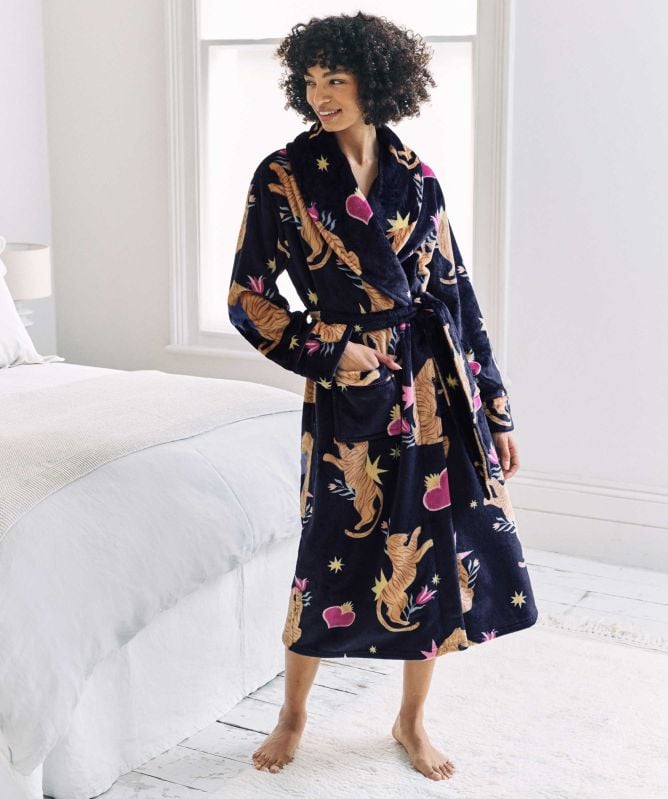 Chelsea Peers Fleece Enchanted Tiger Dressing Gown