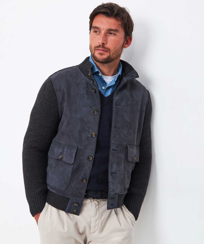 Jack Leathers River Bonded Suede Knit Jacket