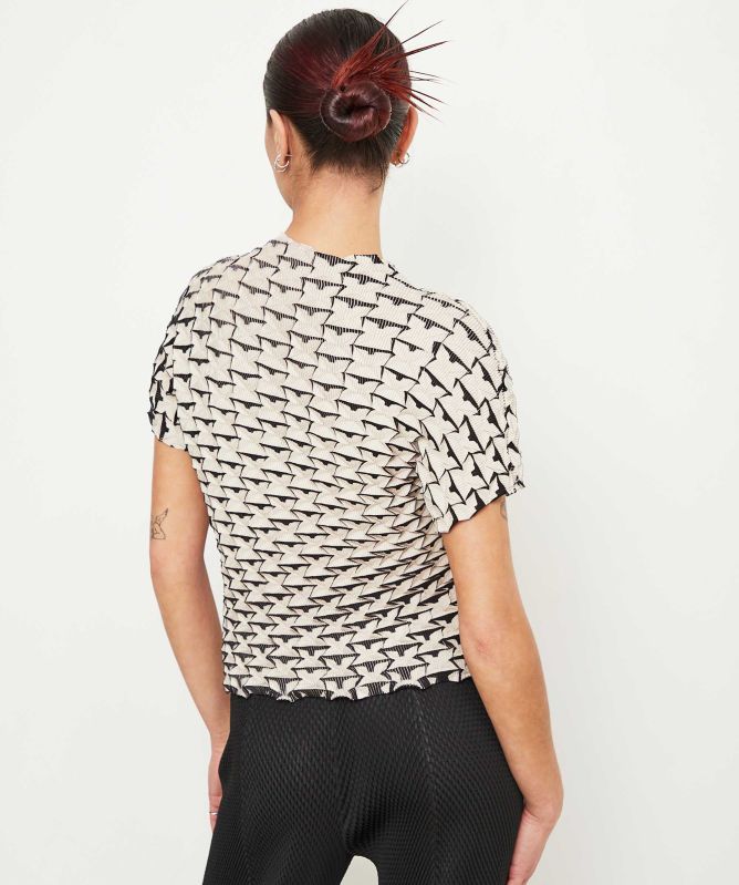 Thanny Geometric Pleated Top