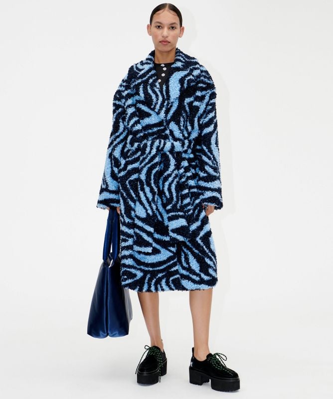 Stine Goya Bellflower Faux Fur Belted Coat