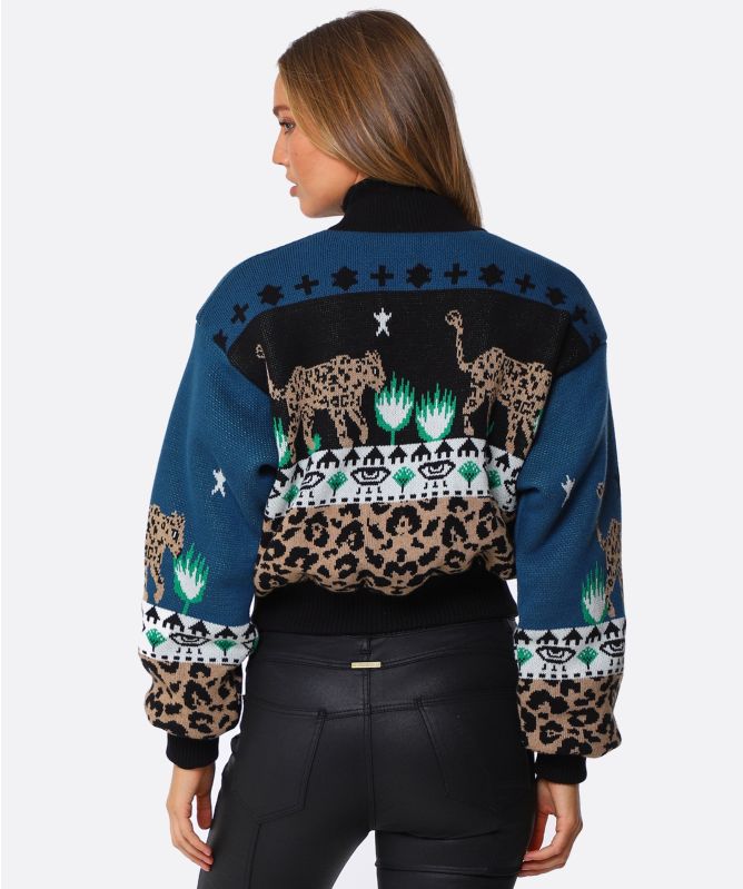 Hayley Menzies Leopardess Wool Bomber Jacket