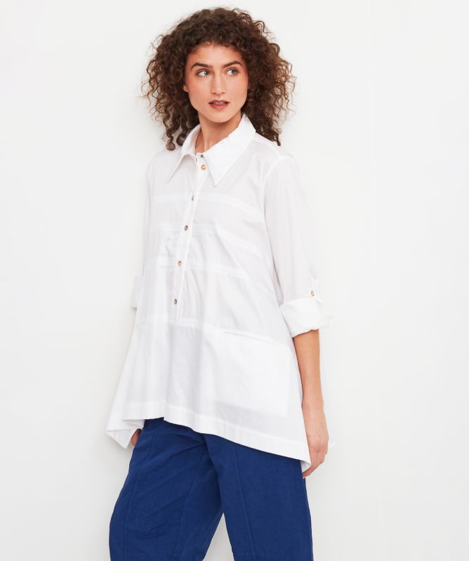 Bize Horizontal Line Cotton Shirt