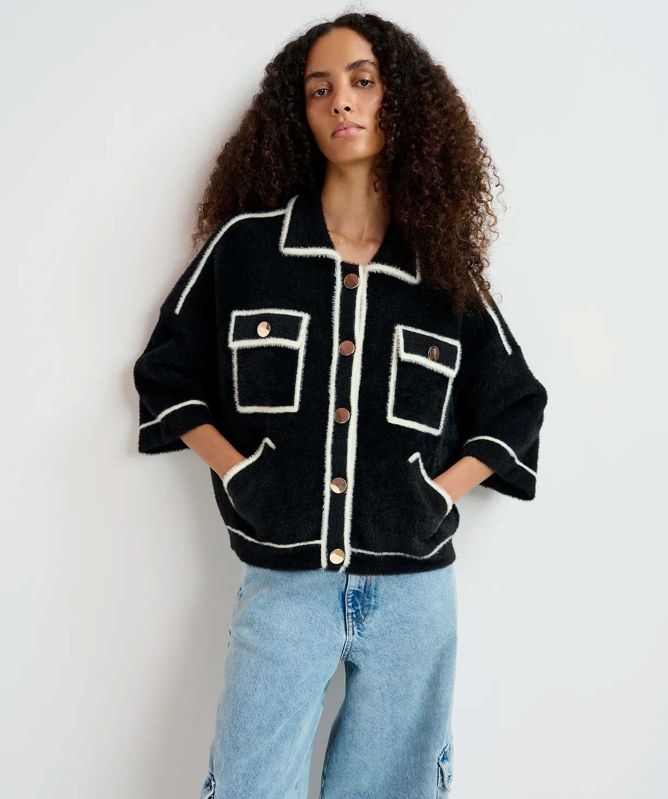 Essentiel Antwerp Galena Fuzzy Knitted Cardigan