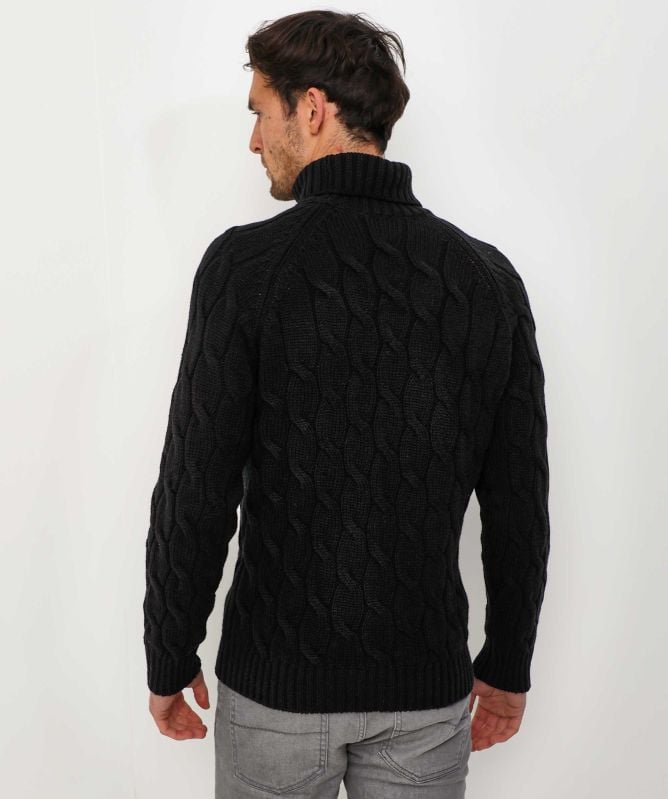 Gran Sasso Wool Cable Knit Turtleneck Jumper