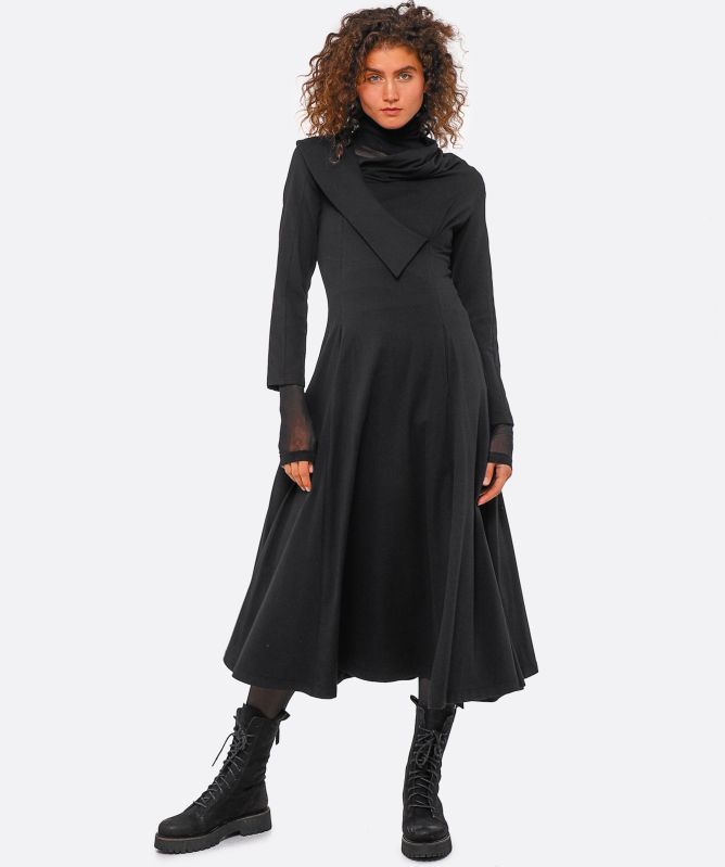 boden tie waist jersey shirt dress Marcia Jersey Shirt Dress-Hunter Green, Painted Dot main image 0
