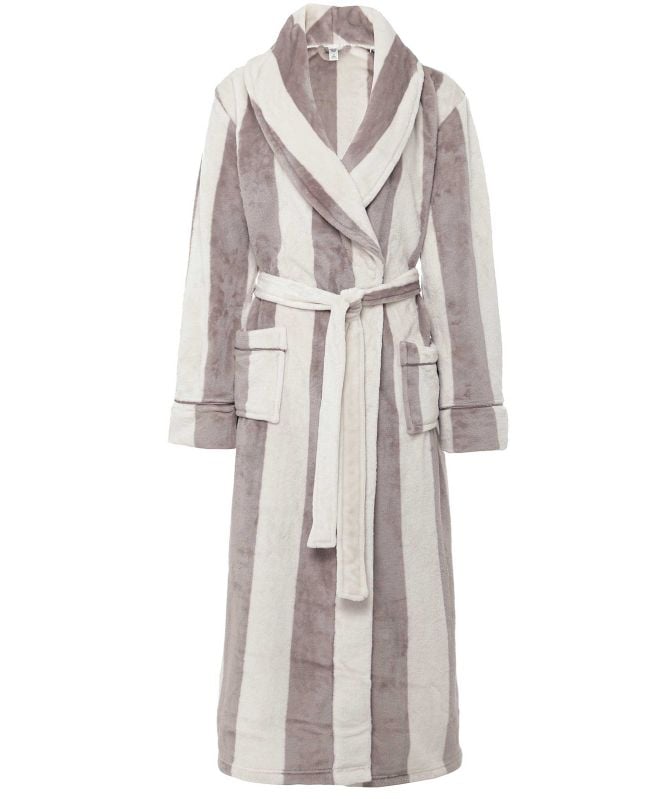 Chelsea Peers Fleece Stripe Long Dressing Gown