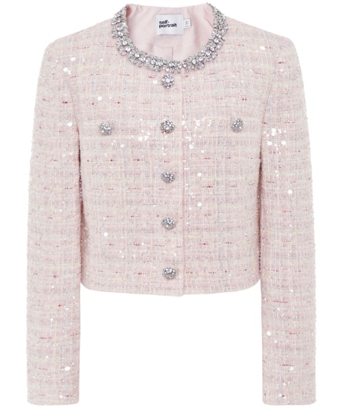 Self-Portrait Sequin Bouclé Jacket
