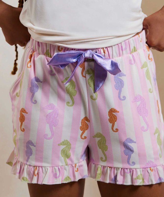 Chelsea Peers Seahorse Stripe Print Short Pyjama Set