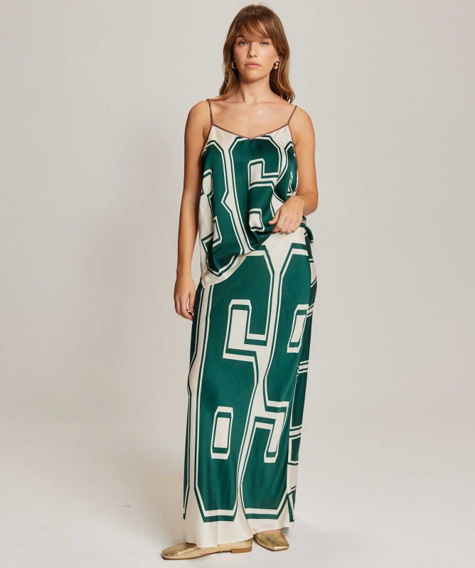 Me369 Blakely Sporty Jade Slip Skirt