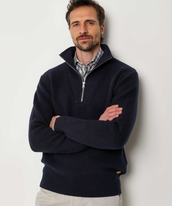 Baldessarini Wool Cotton Half-Zip Kanye Jumper