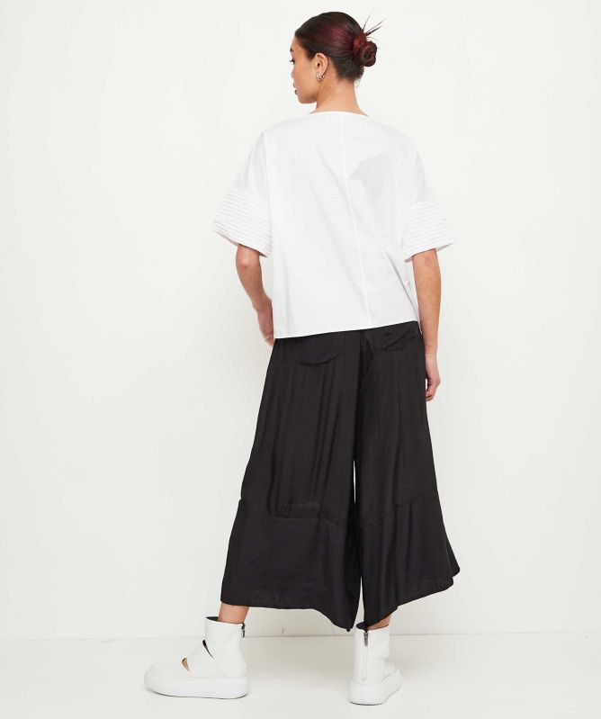 Bize Wide Leg Cropped Trousers