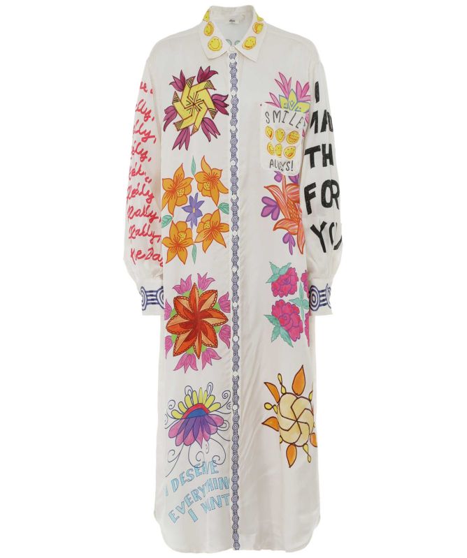 Me369 Vivi Printed Shirt Midi Dress