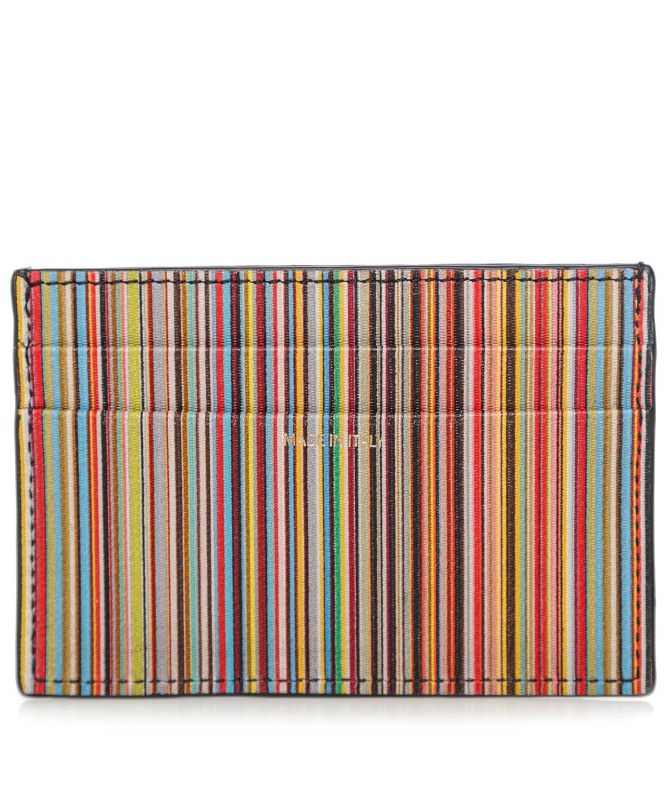 Paul Smith Leather Signature Stripe Card Holder
