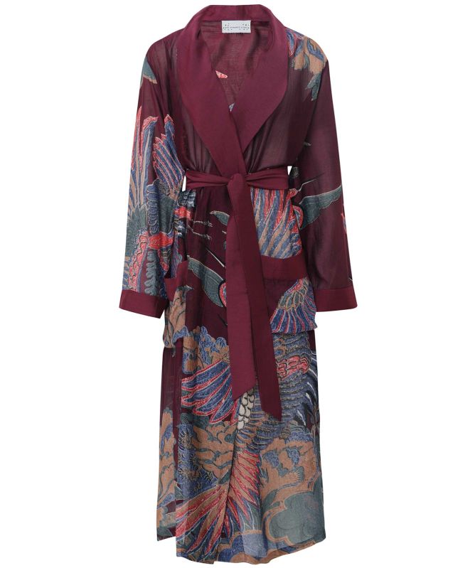 One Hundred Stars Crane Plum Gown