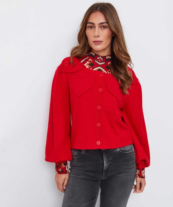 FARM Rio Heartful Knit Cardigan