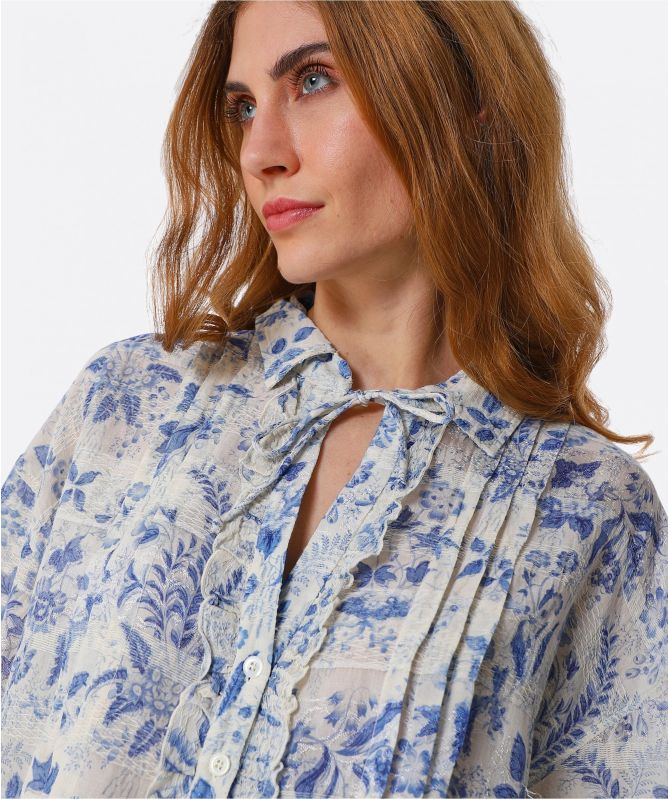 High Lustful Floral Ruffle Blouse