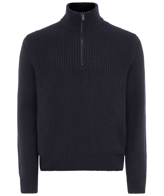 BOSS Kenter Zipper-Neck Knitted Sweater