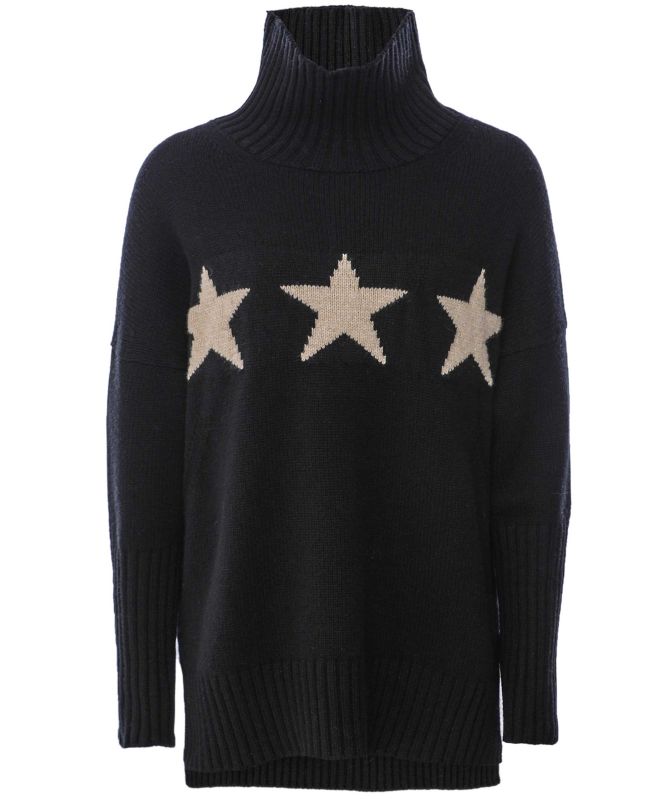 Eddy and Ivy Stars Merino Cashmere Roll Neck Jumper