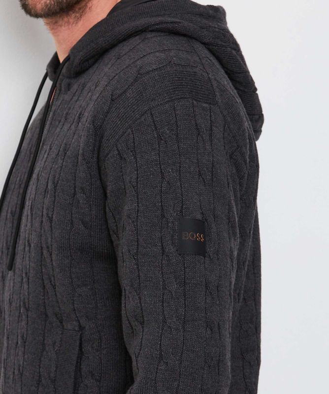 BOSS Cable Knit Kudable Hoodie