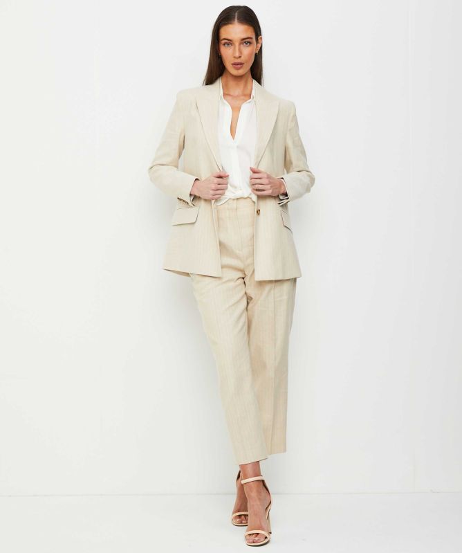 Paul Smith Cotton Linen Pinstripe Suit Jacket