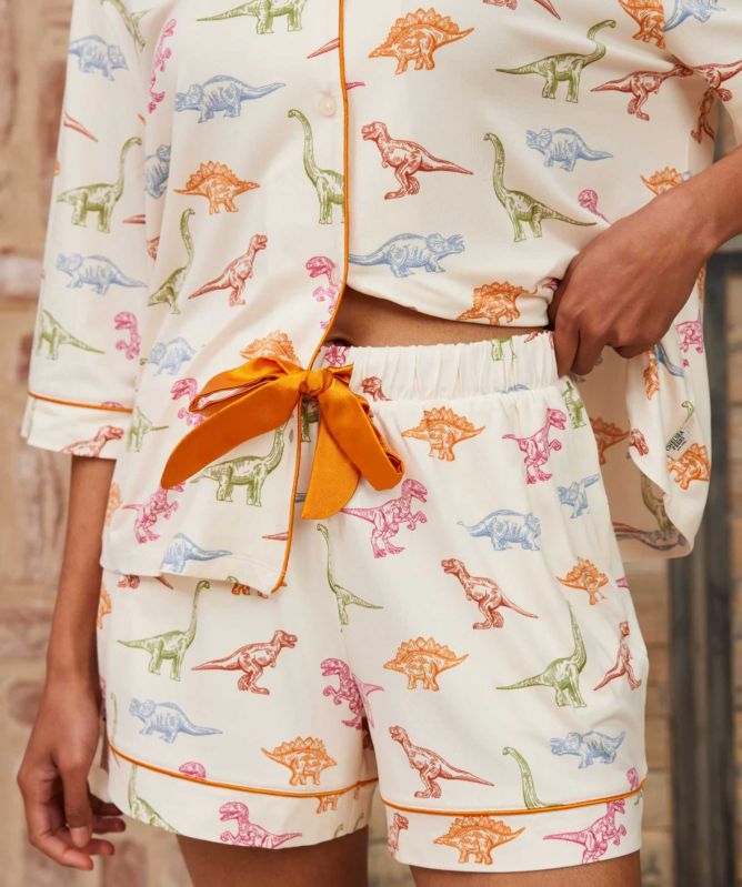 Chelsea Peers Dinosaur Print Short Pyjama Set