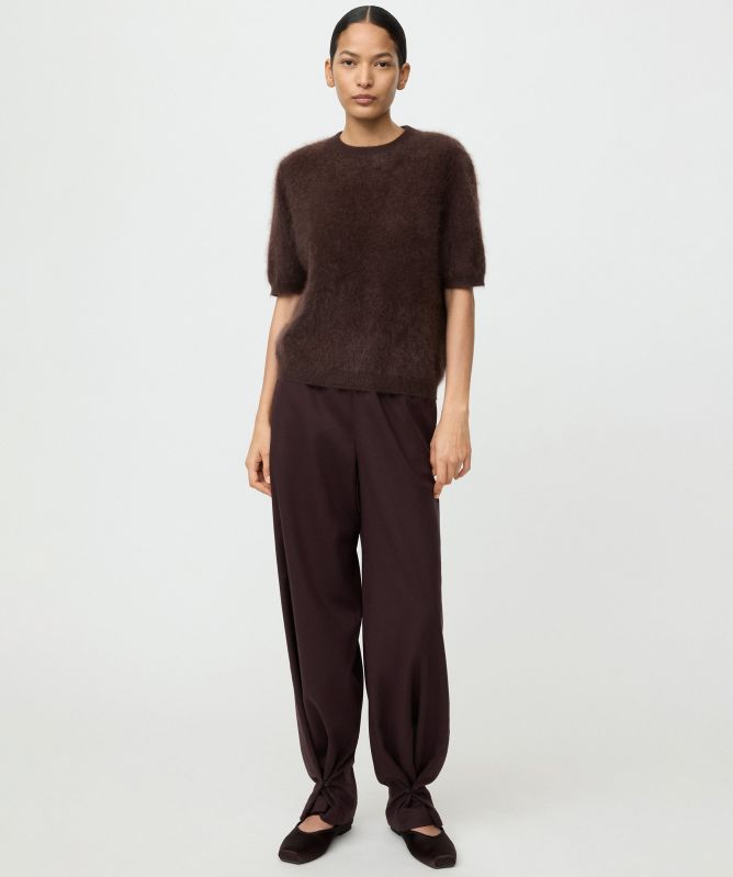 Soft Goat Brushed Short Sleeve Cashmere Sweater