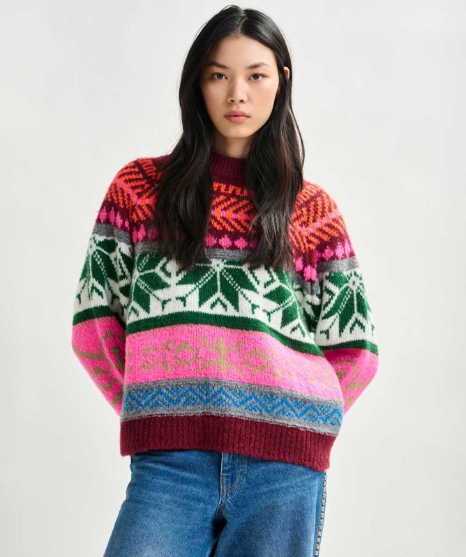 Essentiel Antwerp Irelando Mélange Knit Jacquard Jumper