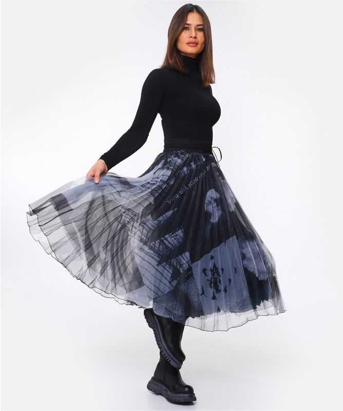 NU London Pleated Midi Skirt
