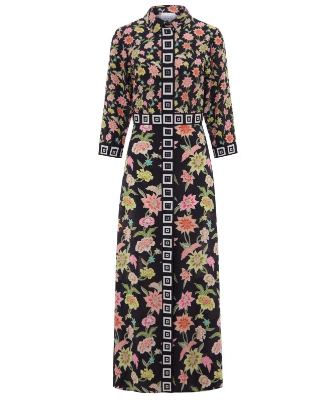 Hayley Menzies Dream In Colour Silk Maxi Shirt Dress