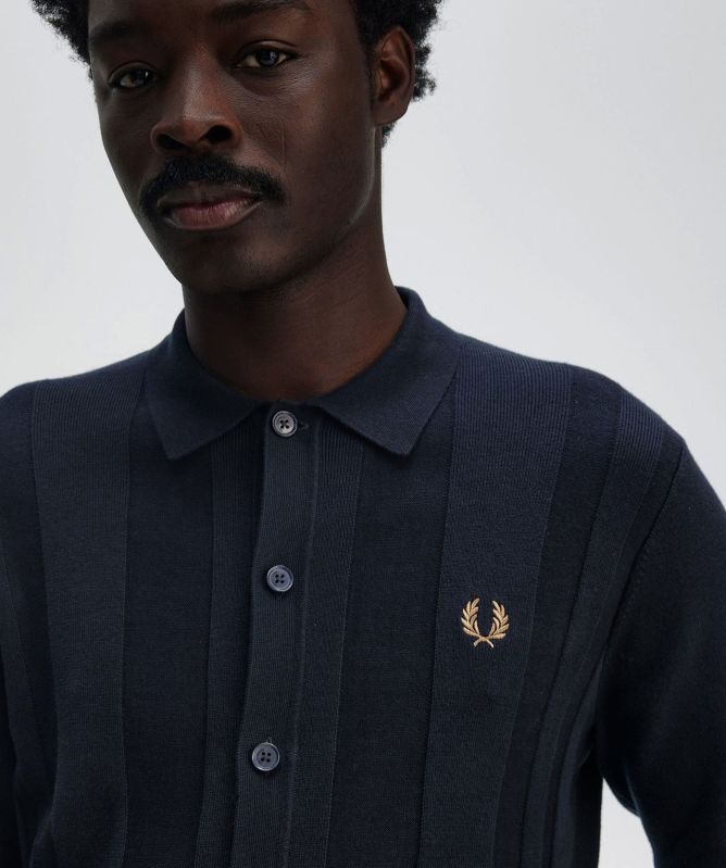 Fred Perry Knitted Long Sleeve Button Shirt Fred Perry Knitted Long Sleeve Button Shirt