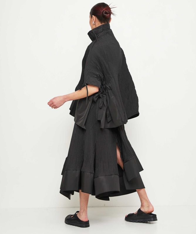 Bize Pleated Poncho Blouse