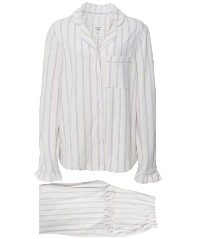 Chelsea Peers Cotton Stripe Long Pajamas