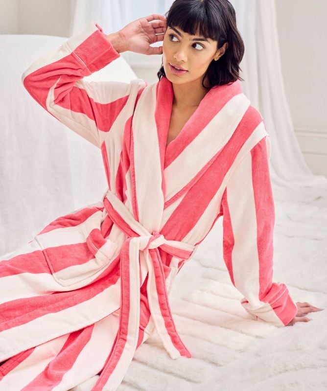 Chelsea Peers Cotton Towelling Stripe Robe