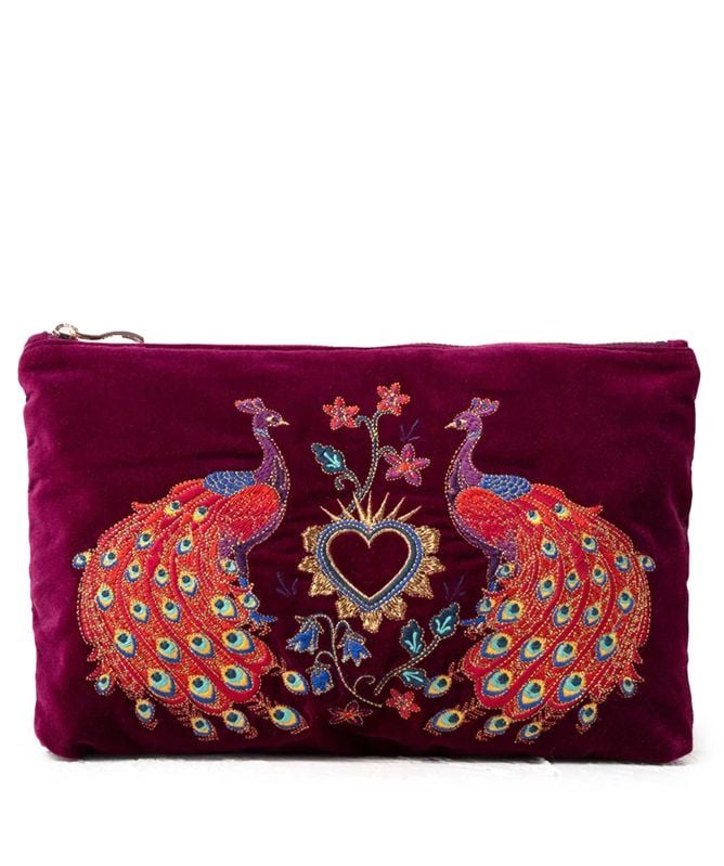 Elizabeth Scarlett Peacock Floral Everyday Pouch