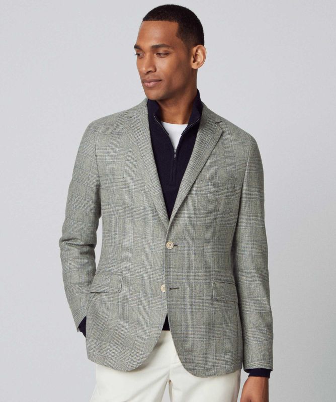 Hackett Silk Wool Check Jacket