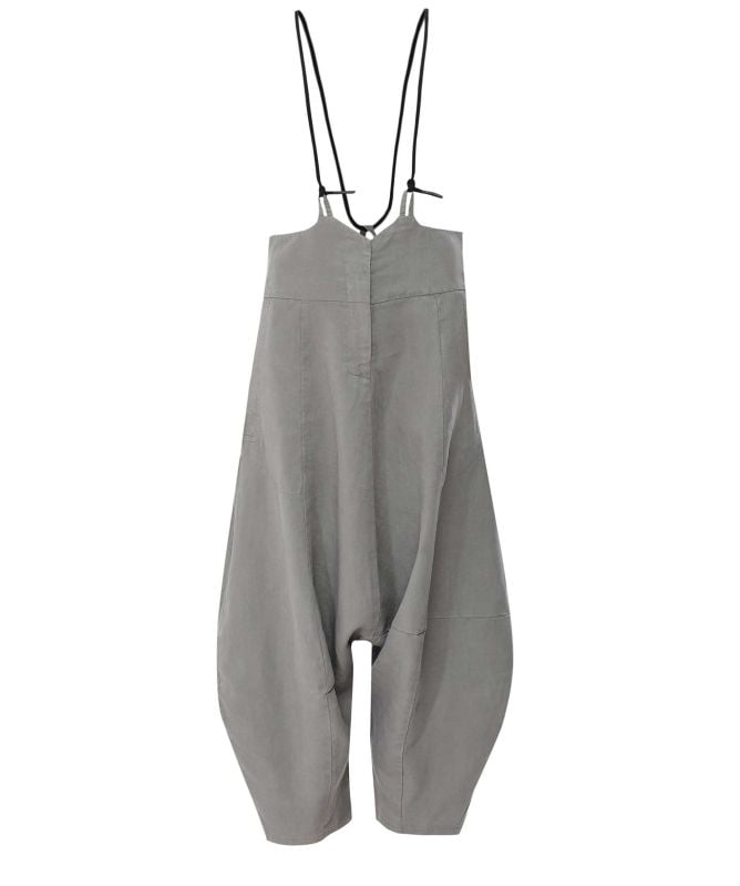 Lurdes Bergada Linen-Blend Cropped Dungarees