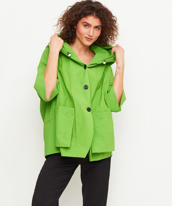 Bize Crepe Hooded Coat