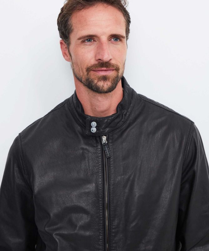 Jacob Cohen Leather Bomber Jacket