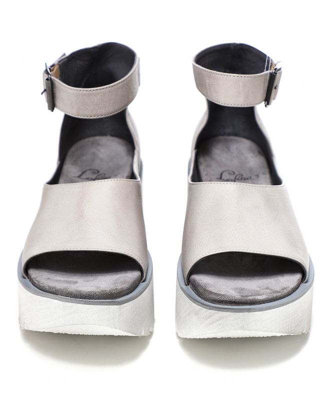 Lofina Leather Ankle Strap Platform Sandals