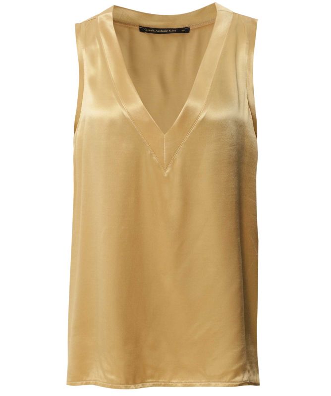 Greek Archaic Kori V-Neck Satin Vest