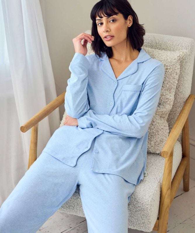 Chelsea Peers Cotton Marl Long Pajamas