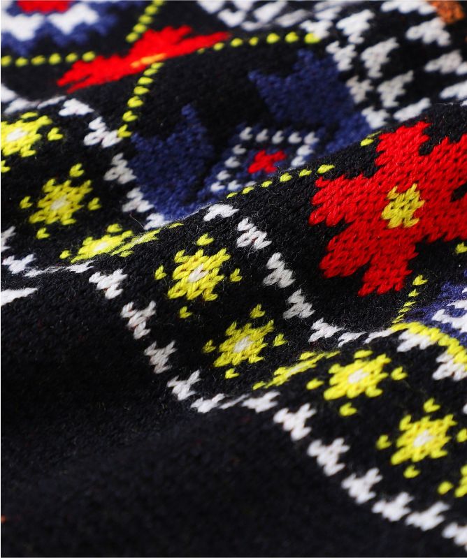 Hayley Menzies Jacquard Long Wool Cardigan